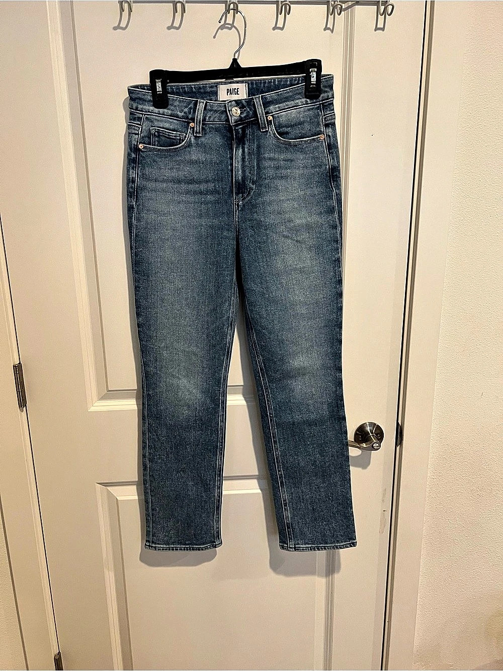 PAIGE Cindy Straight Leg Jeans in Blue Waist 27